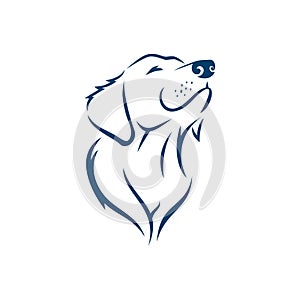 Dog Face Silhouette Logo Template