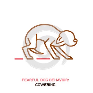 Dog fearful behavior icon