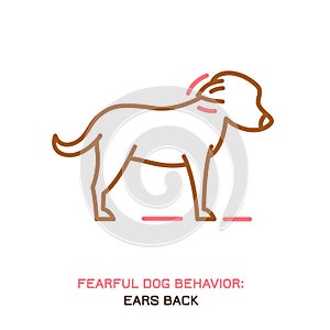 Dog fearful behavior icon