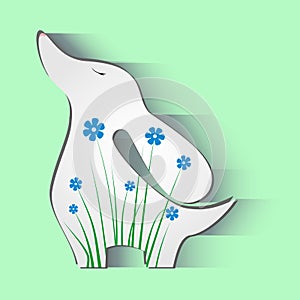 Dog flowers animals illustration art silhouette photo