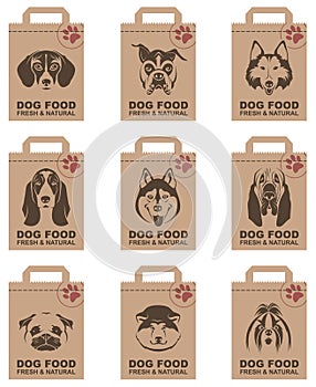 Dog food packages set