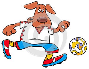 Dog football player cartoon character