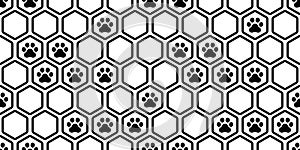 dog footprint seamless pattern cat paw vector honeycomb hexagonal pet puppy kitten bear cartoon doodle