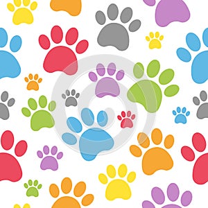 Dog Footprints Seamless Pattern