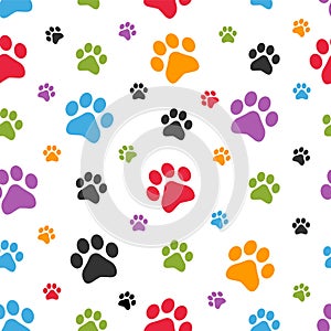 Dog Footprints Seamless Pattern