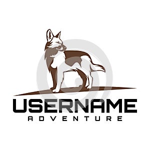 Dog forest adventure logo