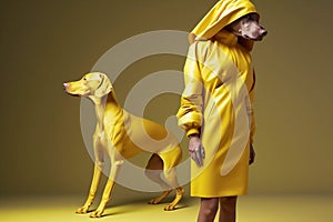 dog funny stylish animal art fashion latex concept colourful pet. Generative AI.