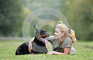 Dog and girl