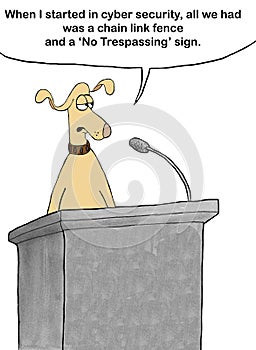Dog gives speech on cybersecurity