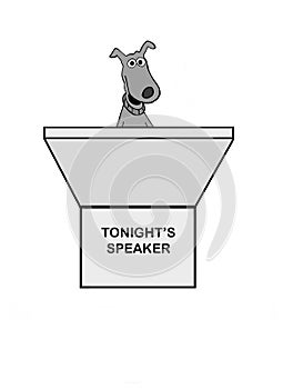 Dog gives a dog speech