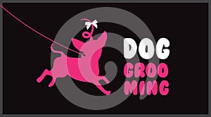 Dog grooming.Logo for dog hair salon. Dog beauty salon logo. Pet grooming salon