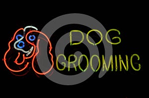 Dog Grooming Neon Sign photo