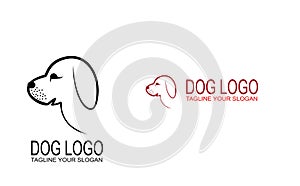 Dog head icon, logo vector illustration graphic design