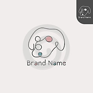 dog head logo with 1 unbroken line photo