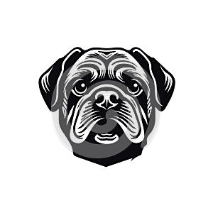 Dog head logo vector eps. Dog head black white illustration. Dog head icon