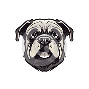 Dog head logo vector eps. Dog head black white illustration. Dog head icon