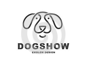 Dog head logo - vector illustration, emblem on white background