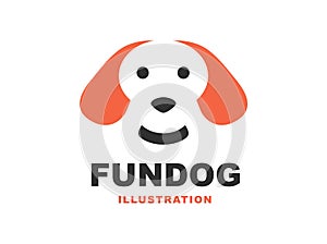 Dog head logo - vector illustration, emblem on white background