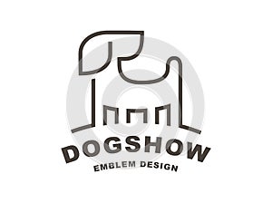 Dog head logo - vector illustration, emblem on white background photo