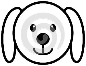 Dog head outline icon. Vector line illustration