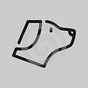 Dog head symbol on gray backdrop