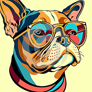 Intelectual hipster dog french bulldog