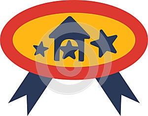 Dog home competition reward badge sticker vector