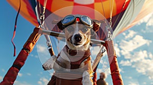 Dog in Hot Air Balloon With Goggles