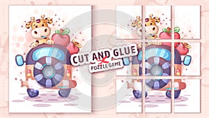 Dog house, cut and glue - puzzle game.