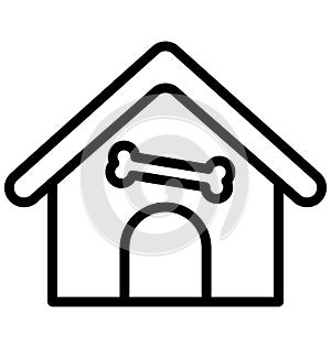 Dog house Isolated Vector Icon which can easily modify or edit