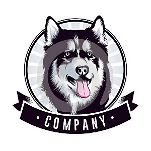 Dog, huskey head Logo Designs