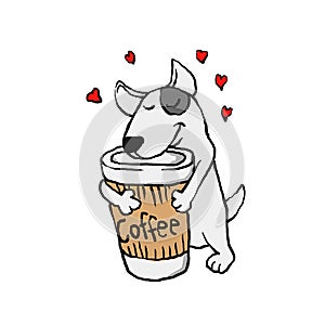 Dog i love coffee
