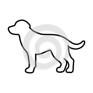 Dog icon, pet face profile vector silhouette glyph pictogram