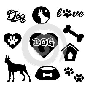 Dog icons set. authors illustration in vector. photo