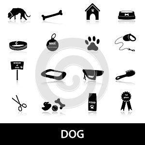 Dog icons set eps10
