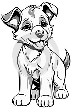 dog illustration captured in a pencil drawing, isolated on a white background.