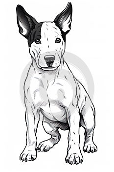 dog illustration captured in a pencil drawing, isolated on a white background.