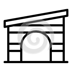 Dog kennel icon outline vector. Pet house