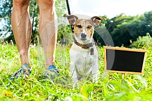 Dog leash and owner