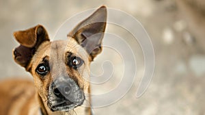 dog listening with big ear. AI Generative