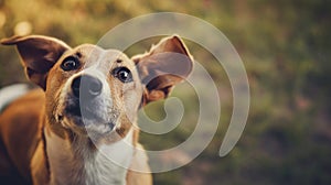 dog listening with big ear. AI Generative