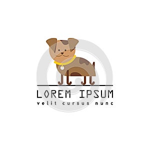 Dog logo template. Cute puppy logotype