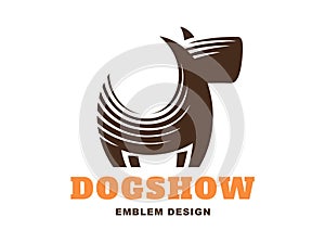 Dog logo - vector illustration, emblem on white background