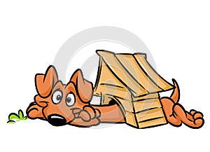 Dog long booth dachshund cartoon illustration