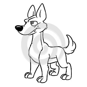 Dog looking carefully animal character  cartoon illustration coloring page