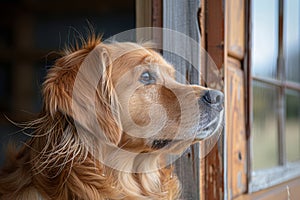 Dog Looking Out Window