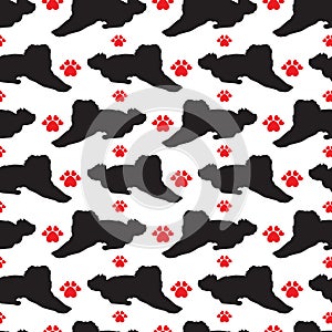 Dog love vector seamless pattern. Valentine Day childish wallpaper, background.