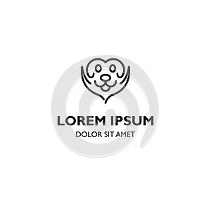 Dog lover, pet care, pet shop vector logo icon template