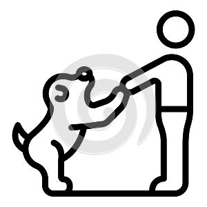 Dog man exercise icon outline vector. Dog school arena