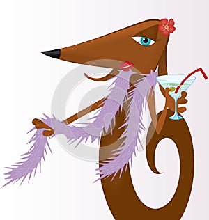 Dog with martini